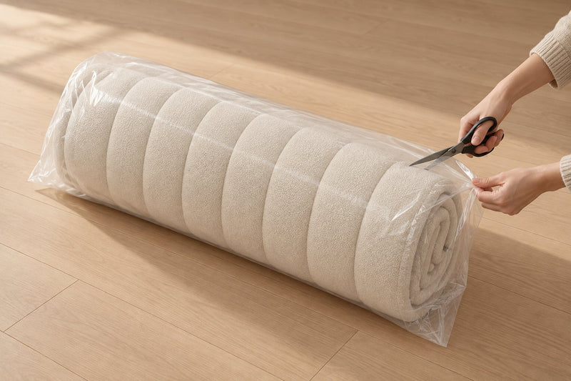 Ouvrir le sac aux ciseaux, par un coin, loin du tissu